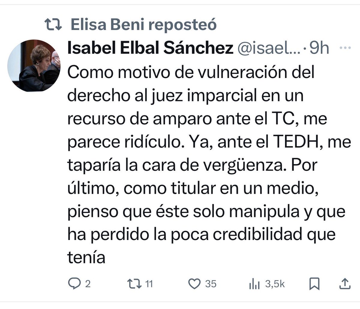 iescolar's tweet image. Lamento tu salida, Elisa. Pero no puedo permitir que una columnista insulte a los periodistas de @eldiarioes y los acuse de manipular.