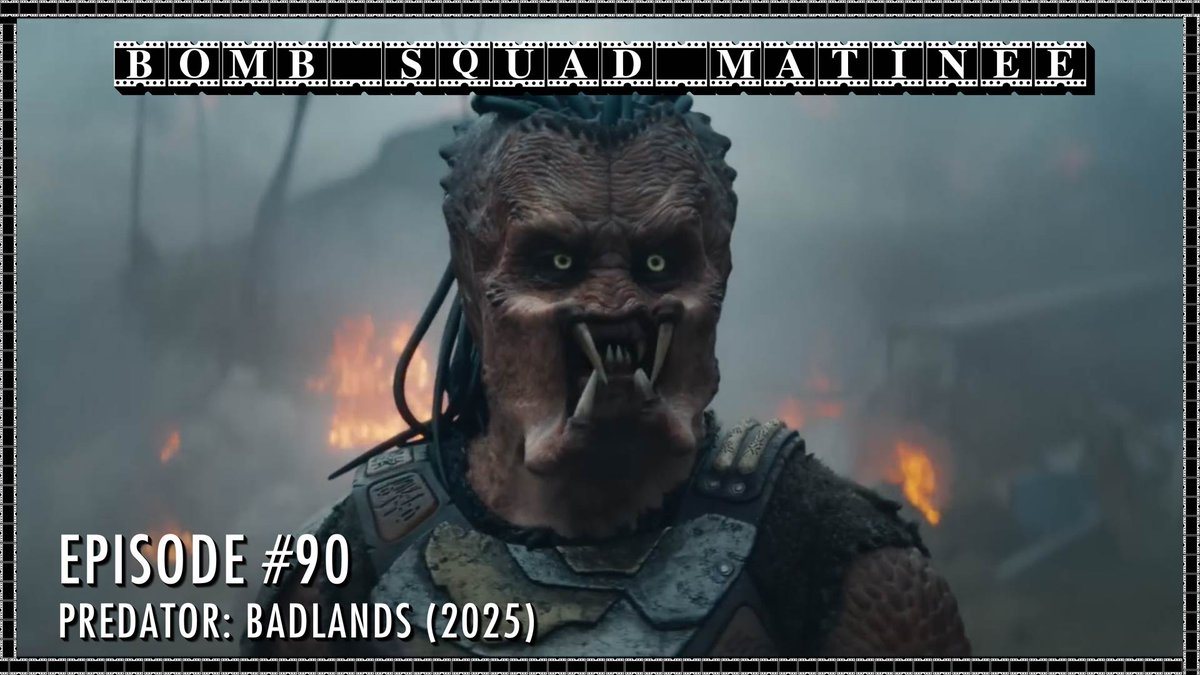 WATCH NOW!: youtu.be/DoublSmVPcI?si…
Audio version: linktr.ee/bombsquadprodu…

On the 90th episode of the Bomb Squad Matinee, Cody, Tanner, and Austin are back on prime time for Predator Badlands.