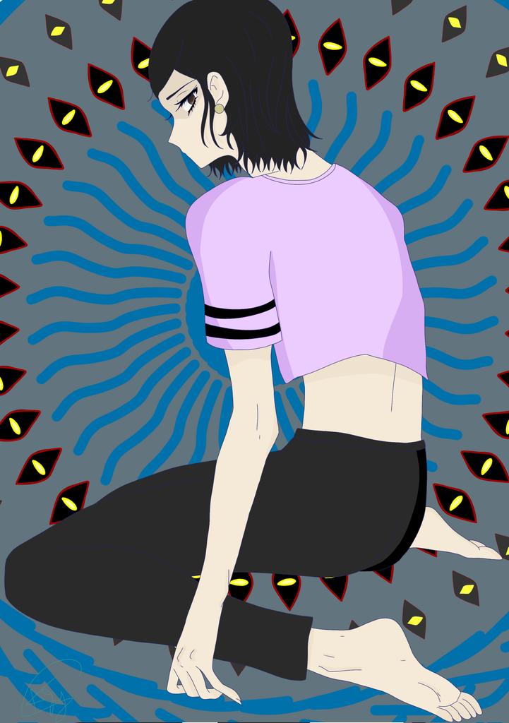 Can anyone see how useless I am?....No...I'm not important enough for anyone to give a damn about my life, not even my family cares...Ha! What does it matter? It doesn't affect me...Yes...it doesn't affect me...at all...
#ocart #drawing