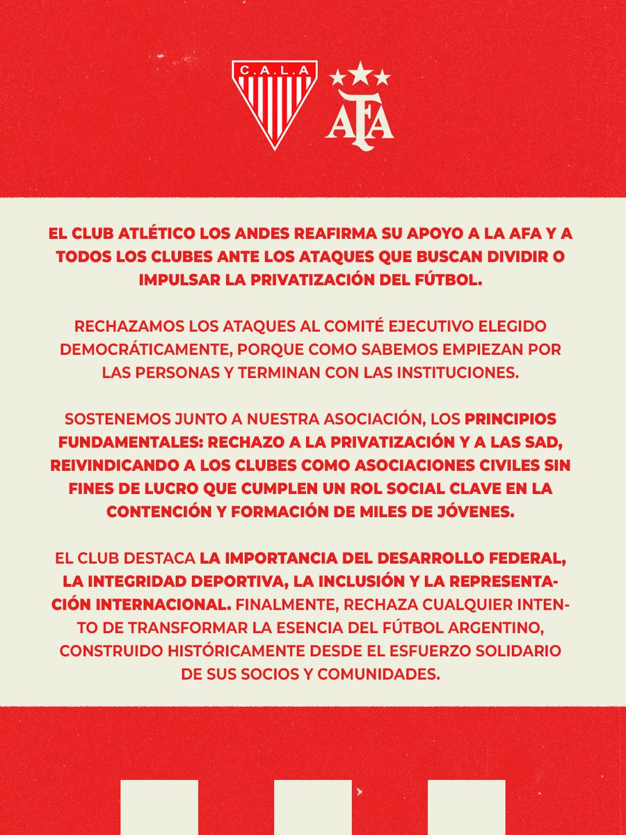 clublosandes's tweet image. 𝐂𝐨𝐦𝐮𝐧𝐢𝐜𝐚𝐝𝐨 𝐨𝐟𝐢𝐜𝐢𝐚𝐥 𝐝𝐞𝐥 𝐂𝐥𝐮𝐛 𝐀𝐭𝐥𝐞́𝐭𝐢𝐜𝐨 𝐋𝐨𝐬 𝐀𝐧𝐝𝐞𝐬 ✍️