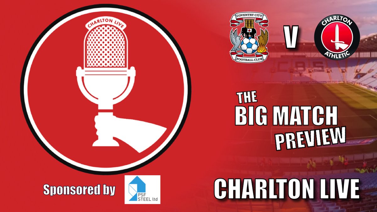 charltonlive's tweet image. ⏱ Live NOW!

Join us as we look back at the defeat at Stoke City and ahead to Saturday&apos;s trip to Coventry City, hearing from Nathan Jones.

Watch ➡️ tinyurl.com/YTPreCov #CAFC