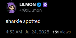 sedeqz_'s tweet photo. We know what happened to chog (10M mc) and molandak (400K mc) without an single interaction of the team.

Sharkie is literally https://t.co/v5uc9UQ9wD mascot, @naddotfun and @0xLilmon have been posting it a lot of times, so just imagine what will happen when they interact. https://t.co/iSjWMpzLfJ