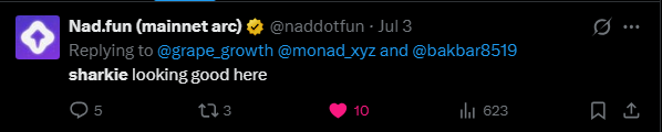 sedeqz_'s tweet photo. We know what happened to chog (10M mc) and molandak (400K mc) without an single interaction of the team.

Sharkie is literally https://t.co/v5uc9UQ9wD mascot, @naddotfun and @0xLilmon have been posting it a lot of times, so just imagine what will happen when they interact. https://t.co/iSjWMpzLfJ