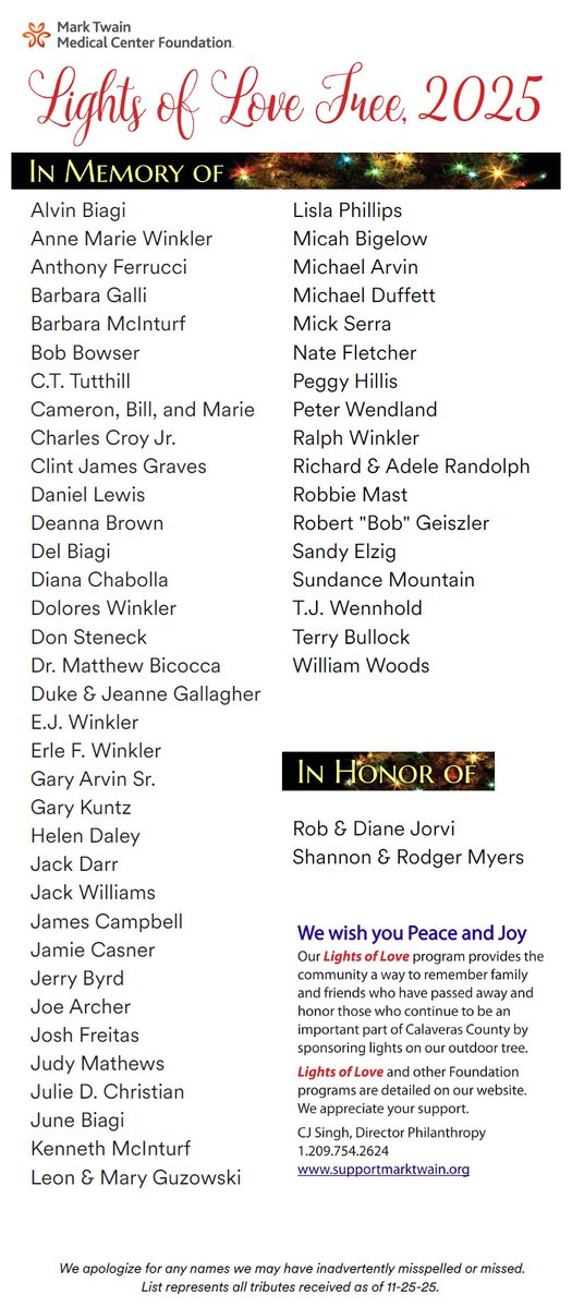 ThePineTree's tweet image. The Mark Twain Medical Center Foundation’s Lights of Love 2025

new.thepinetree.net/?p=197073