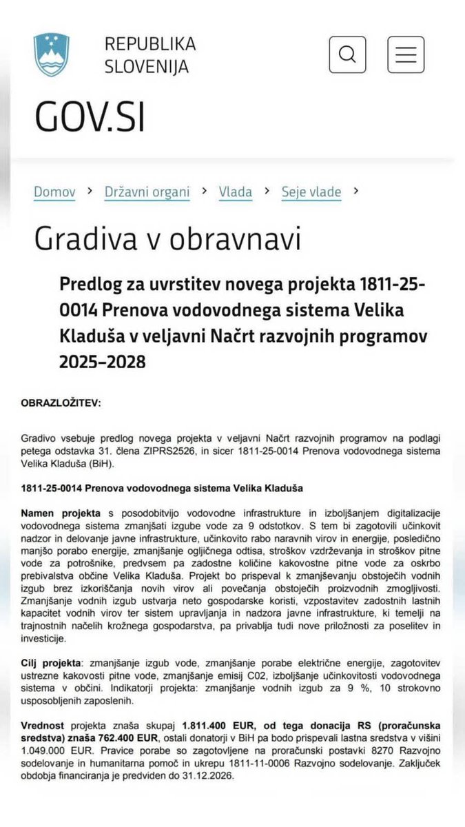 karfjolca's tweet image. 10 milijonov za hamasovce, pa še milijoncek DONACIJE BOSNI za vodovod 🙄 v  Veliki Kraduši.🤬

Kot da ne částimo že dovolj bosancev na socialo v SLO, medtem ko oni tu kupujejo zemljo in stanovanja,za njihove hise dol  pa &quot;nimamo podatka&quot;.

Za nase slovenske otroke ni denarja...