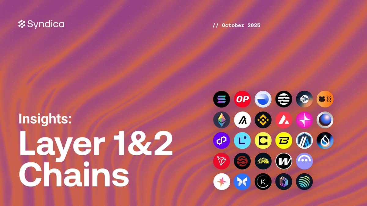 2025年10月のLayer 1およびLayer 2チェーンに関するSyndicaのインサイト