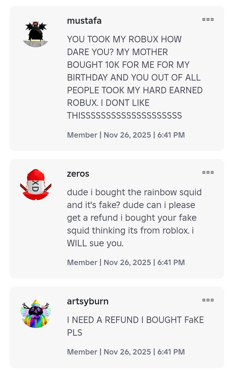 ItsSleepingRobo's tweet image. (🧵)
I don&apos;t like making negative threads, but this is just evil.

Be careful with Roblox&apos;s Black Friday Sale.