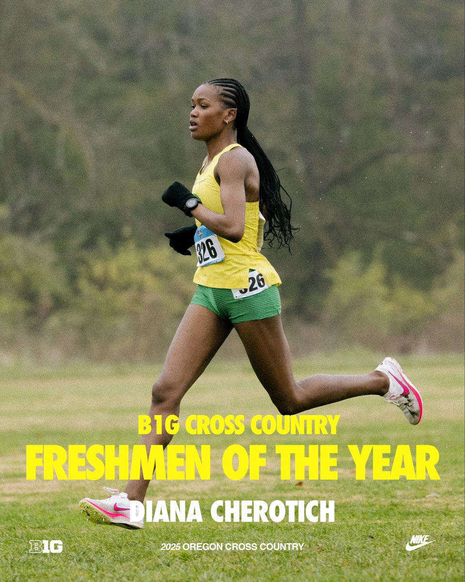 OregonTF's tweet image. The future is bright! B1G Cross Country Freshmen of the Year. #GoDucks