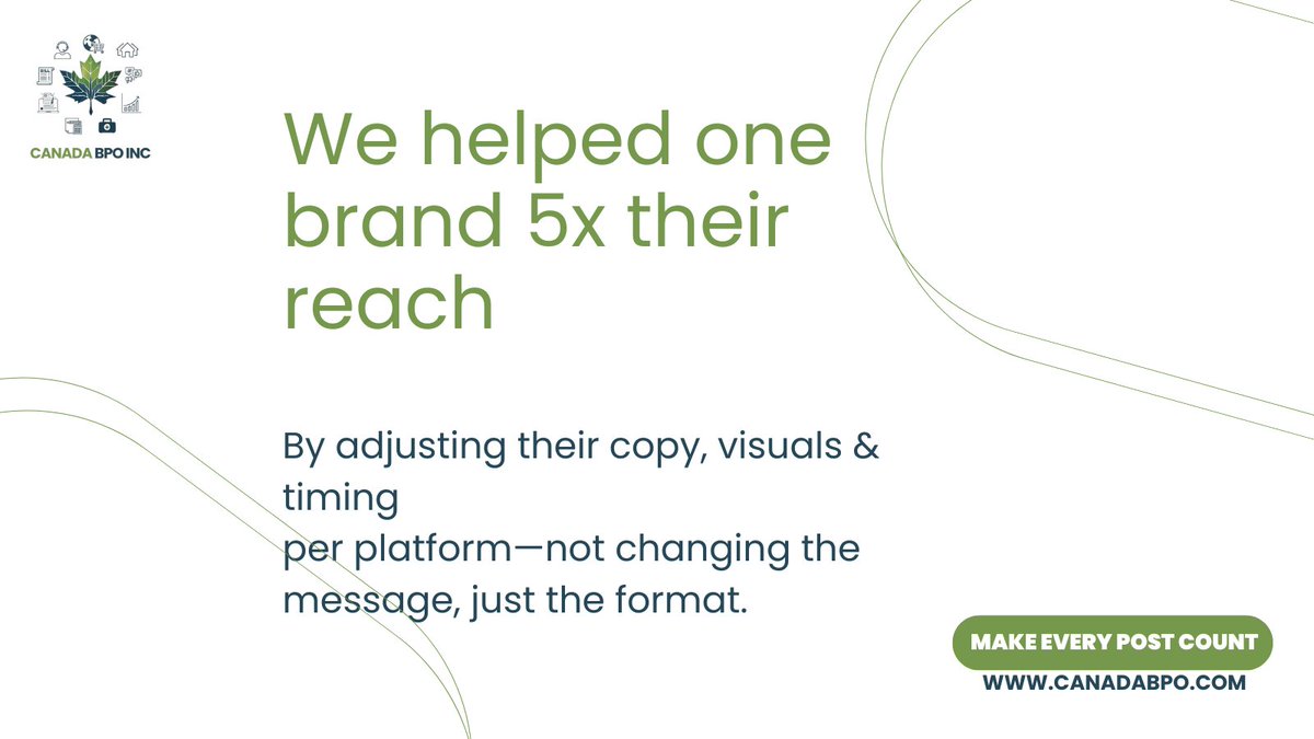 CanadaBpoInc's tweet image. You don’t need more content. You need the right content in the right format for the right platform. That’s how we 5x’d results—without 5x the effort.

#ContentMarketing #SmartDistribution #PlatformOptimization #EfficientGrowth #CanadaBPO