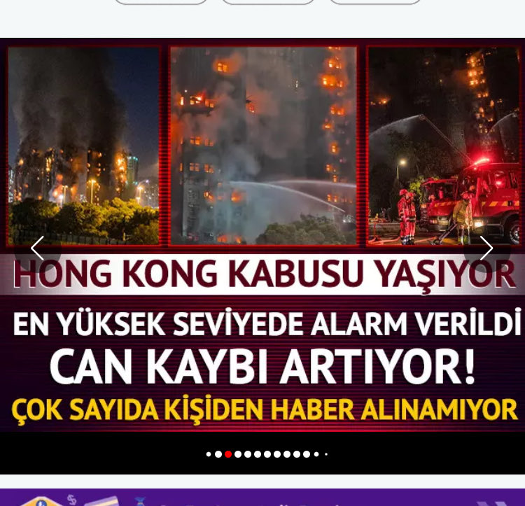 📌Hong Kong'da gökdelenlerde yangın felaketi! 

📌Can kaybı 36'ya yükseldi, 279 kişi kayıp.

Hong Kong'un kuzeyindeki Tai Po bölgesindeki bir sitede bulunan 31 katlı gökdelende başlayarak 7 binaya yayılan yangında can kaybı arttı. Yangın faciasında ölenlerin sayısı 36'ya yükseldi