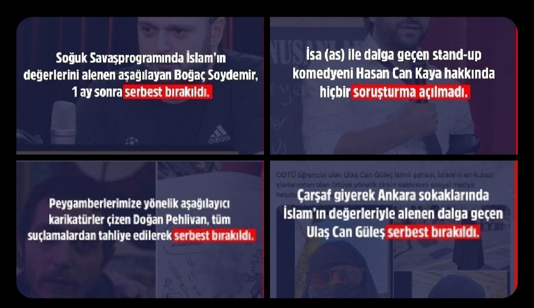 "Onlara sorsan elbette 'Biz lafa dalmış şakalaşıyorduk' derler. De ki: 'Siz Allah ile, O'nun âyetleriyle ve peygamberiyle mi eğleniyordunuz?"
(Tevbe 65)
#KutsalDeğerlerHedefte