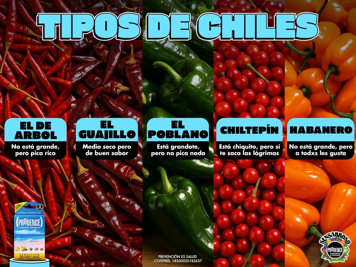 PrudenceMexico's tweet image. ¿Cuál es el chile que más te gusta? #Sensabroso

Adquiérelo en mi Tienda Online: bit.ly/CaribbeanSensi…