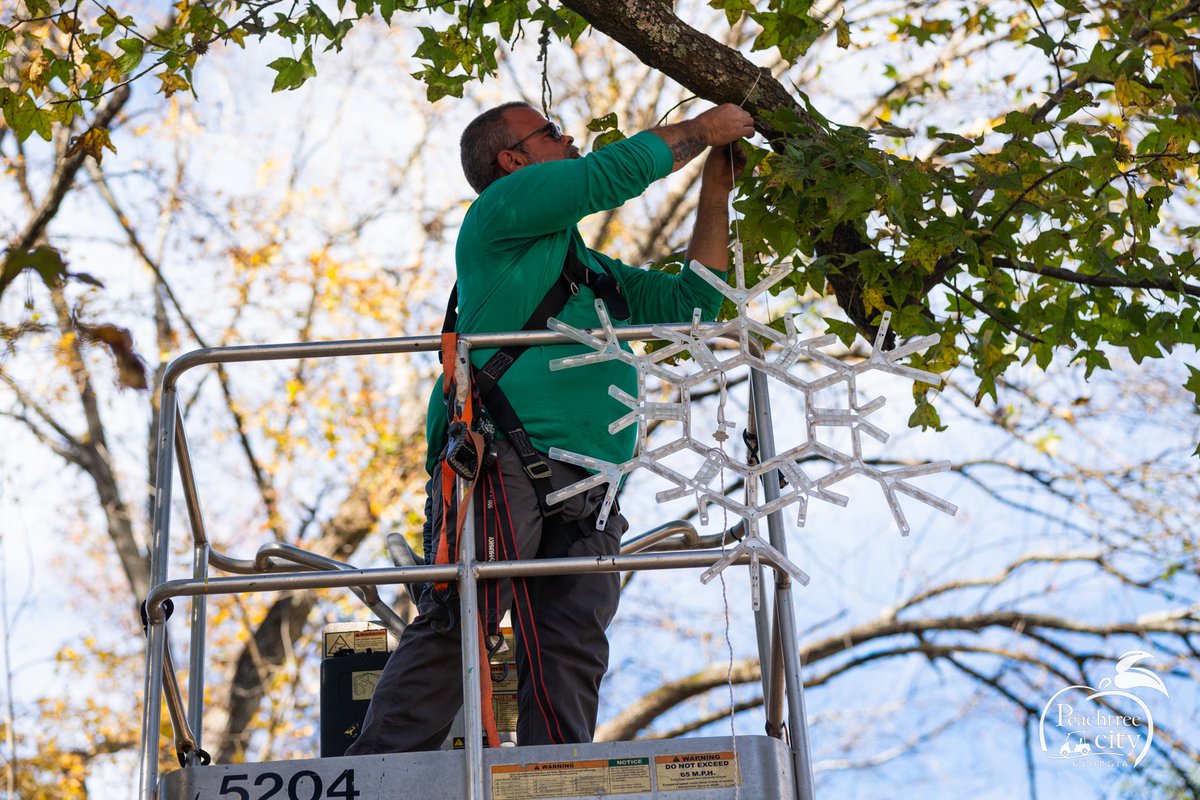 🎄✨ Big thanks to our outstanding Recreation &amp; Special Events team! They’ve been busy transforming City Hall &amp; Drake Field with holiday banners, Christmas trees, and twinkling lights on hedges and trees.
Peachtree City is glowing thanks to their hard work! 💛🌟
 #PeachtreeCity