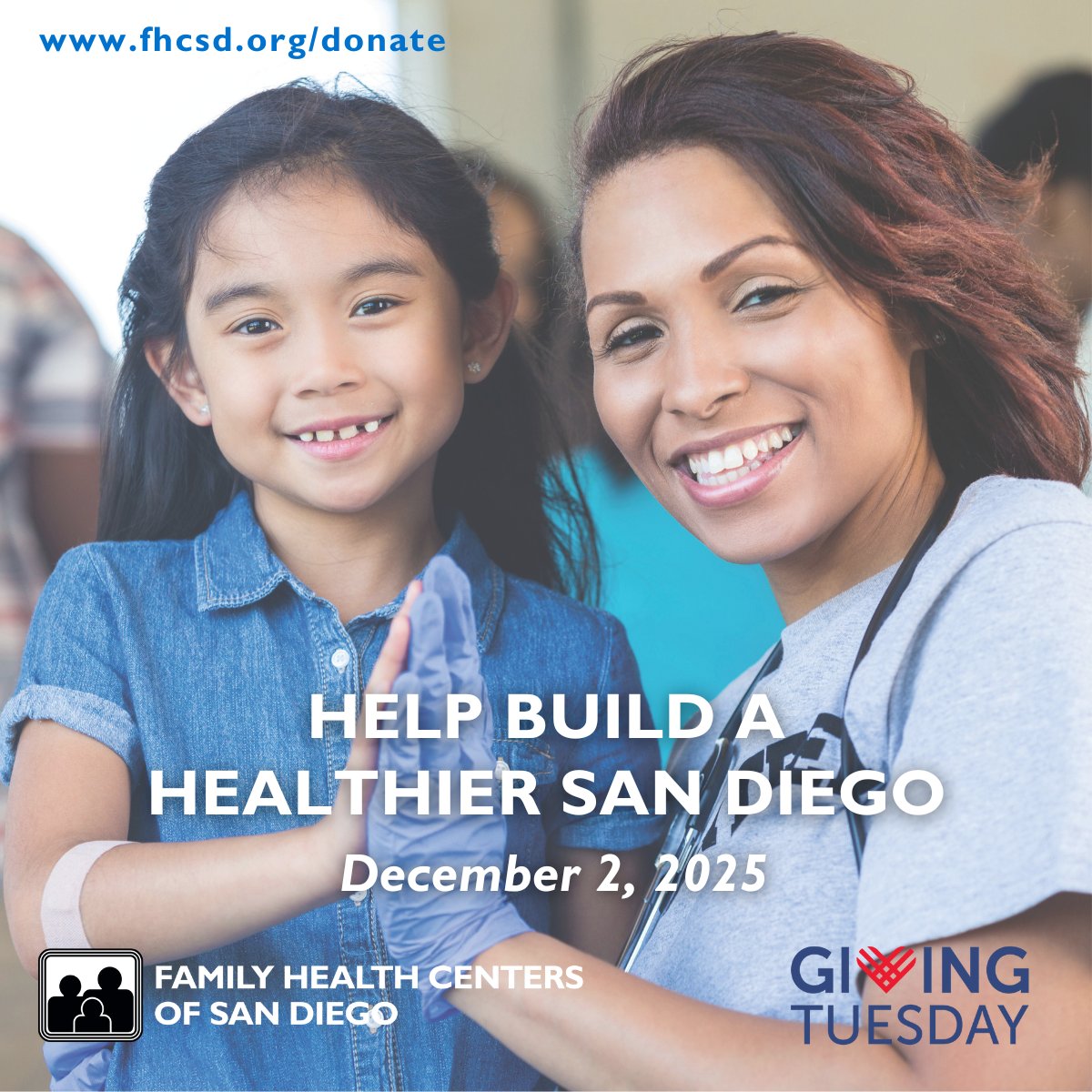 FamilyHealthSD's tweet image. Giving Tuesday is just around the corner!
Your generosity helps ensure access to health care for every San Diegan.  Support us: fhcsd.org/donate #GivingTuesday #FHCSD #GiveLocal