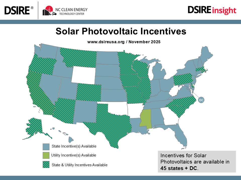 We've updated our Solar Policy Data Sheet and created a NEW detailed summary map! ⚡

Purchase the data sheet 👉 lnkd.in/eceQcNs

Download the NEW Solar Photovoltaic Incentives Map👉 lnkd.in/eD6V-HUb