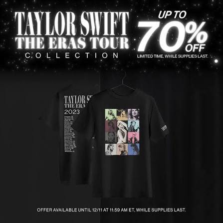 kubaswift's tweet image. No Taylor store sale will ever beat the end of the eras 70% off