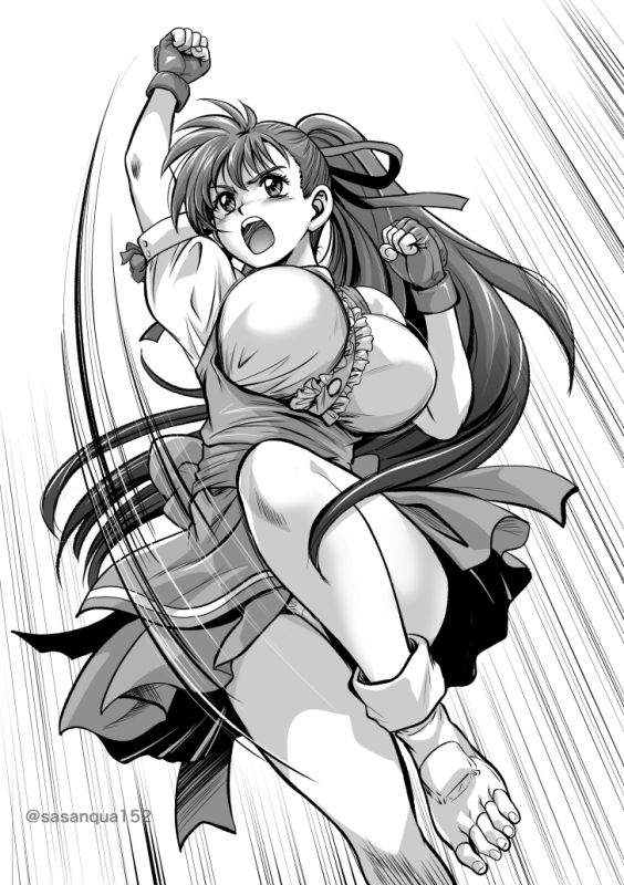 TLにヴァリアブル・ジオの話が流れてきましたので、蒼龍撃を打つ武内優香を描きました。