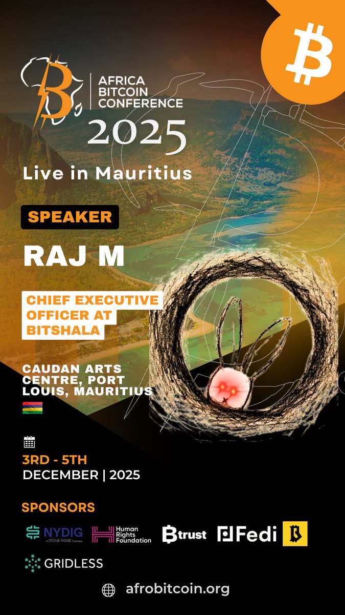 AfroBitcoinOrg's tweet image. We are pleased to announce that Raj M will be one of the speakers at the Africa Bitcoin Conference in Port Louis, Mauritius!

Raj M is the founder and CEO at Bitshala, India’s pioneering grassroots academy for Bitcoin development. A passionate open-source contributor, educator,…