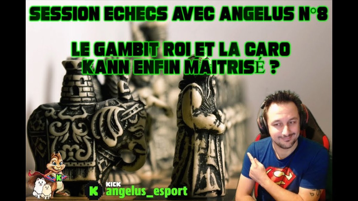AngelusEsport's tweet image. ✪ Session #échecs : Angelus en mode Magnus N°8 : gambit roi et caro kann ! ✪
youtu.be/WECwtJWQSR8 

Comme d’habitude besoin de like/partage/commentaires sur #youtube svp 😇

#chess #kick