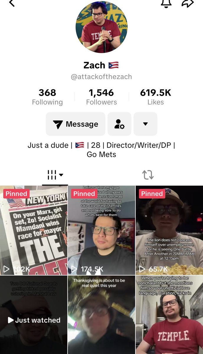JohnMcCloy's tweet image. 😡MEET ZACH. HES A 28 Year old Puerto Rican who likes refers to 2 National Guardsmen being killed as 
“KIRKED” he also seems pretty upset he didn’t get to make any “BANGERS” because he was on “Twitter” the whole day Charlie Kirk was assassinated. 
     He is an aspiring FILMMAKER…