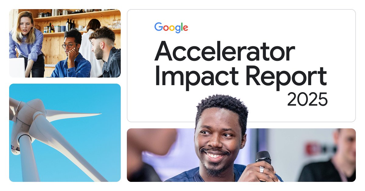 a1purva's tweet image. 1,700+ entrepreneurs. 109k jobs created.

Google’s 2025 Accelerator Impact Report is here. See how 1,700+ startups and developers are scaling innovation, building resilient companies, and creating real impact.

Read the full report: g.co/accelerator/ab…