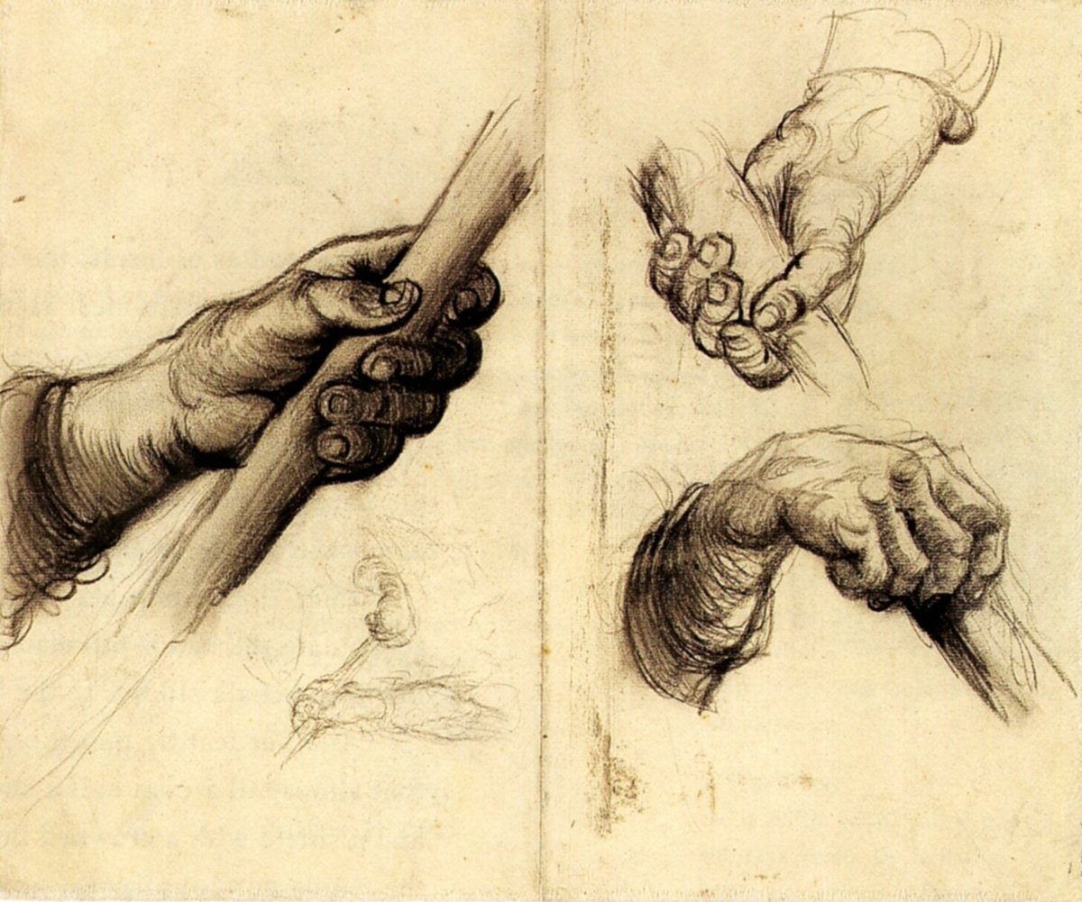 vangoghartist's tweet photo. Hands with a Stick - 1885 #artbots #vangogh https://t.co/mJG3735qDE
