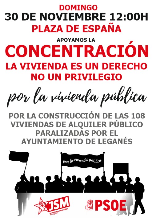 Tienes 108 razones para acudir a la concentración para que el Gobierno local y regional construyan las 108 viviendas públicas en Leganés. Te esperamos ☺️