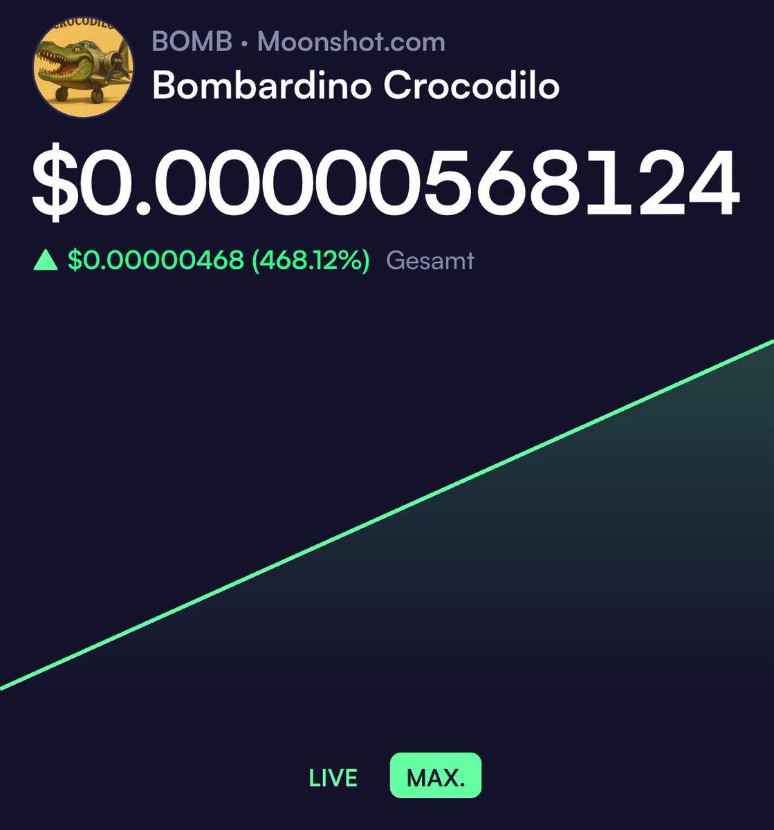 MoonMemeLabz's tweet photo. 🚨 IT’S LIVE 🚨
Bombardino Crocodilo has taken off.
Half crocodile, half warplane, zero braincells.
100% pure meme combustion.
$BOMB is now airborne — hop in or get eaten. 🐊✈️🔥
#BOMB #Solana #MemeCoin

 https://t.co/AjVnxX0hgM https://t.co/poS0ZuFA4B