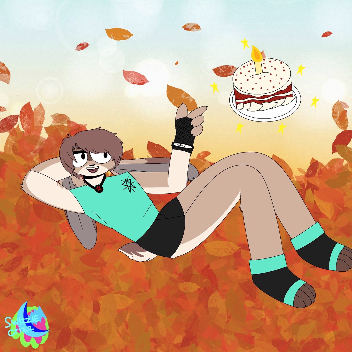 swizzle_crizz's tweet image. A bunny likes to chill during the autumn season 🍂 
special birthday gift for a best friend!! :D 🎂
@nand_maple