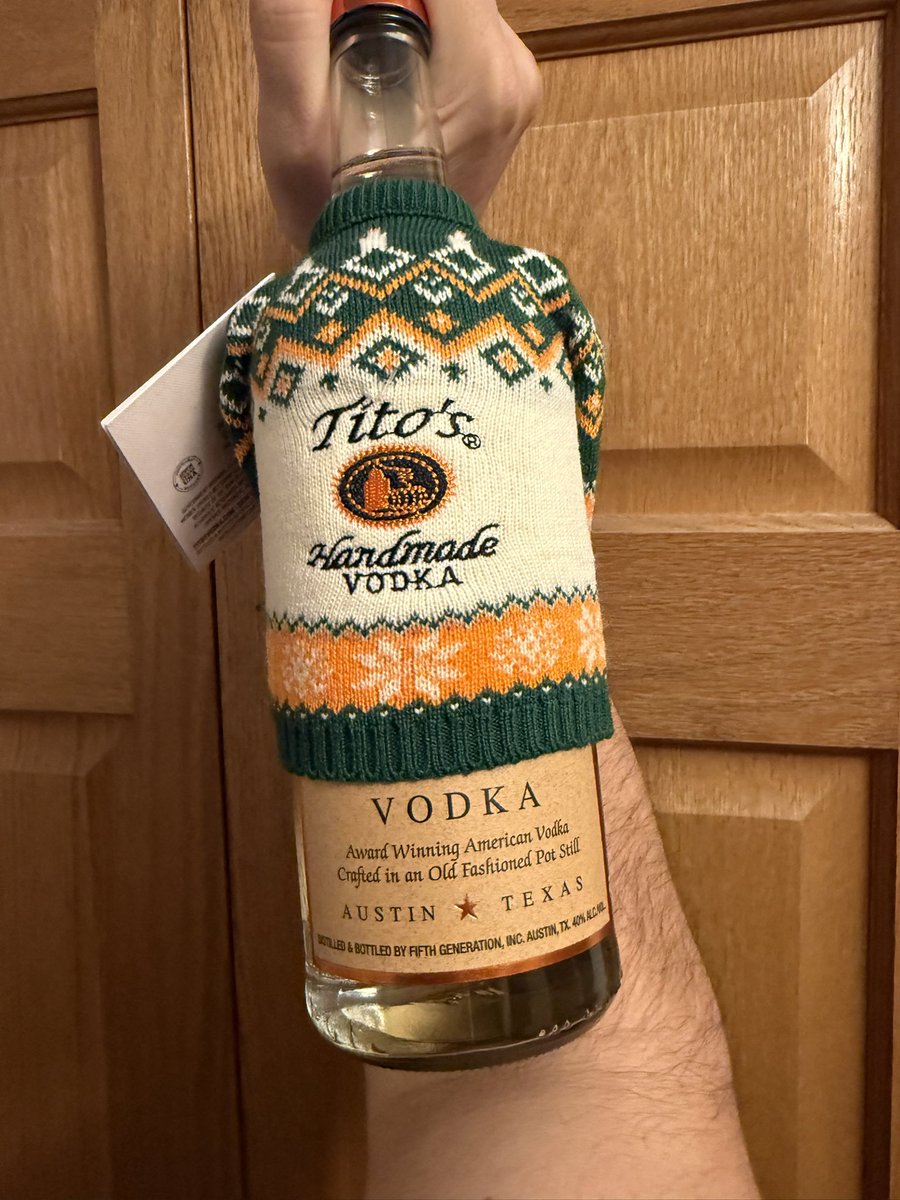 Waldo4Cy's tweet image. Staying warm this Holiday season with @TitosVodka #add