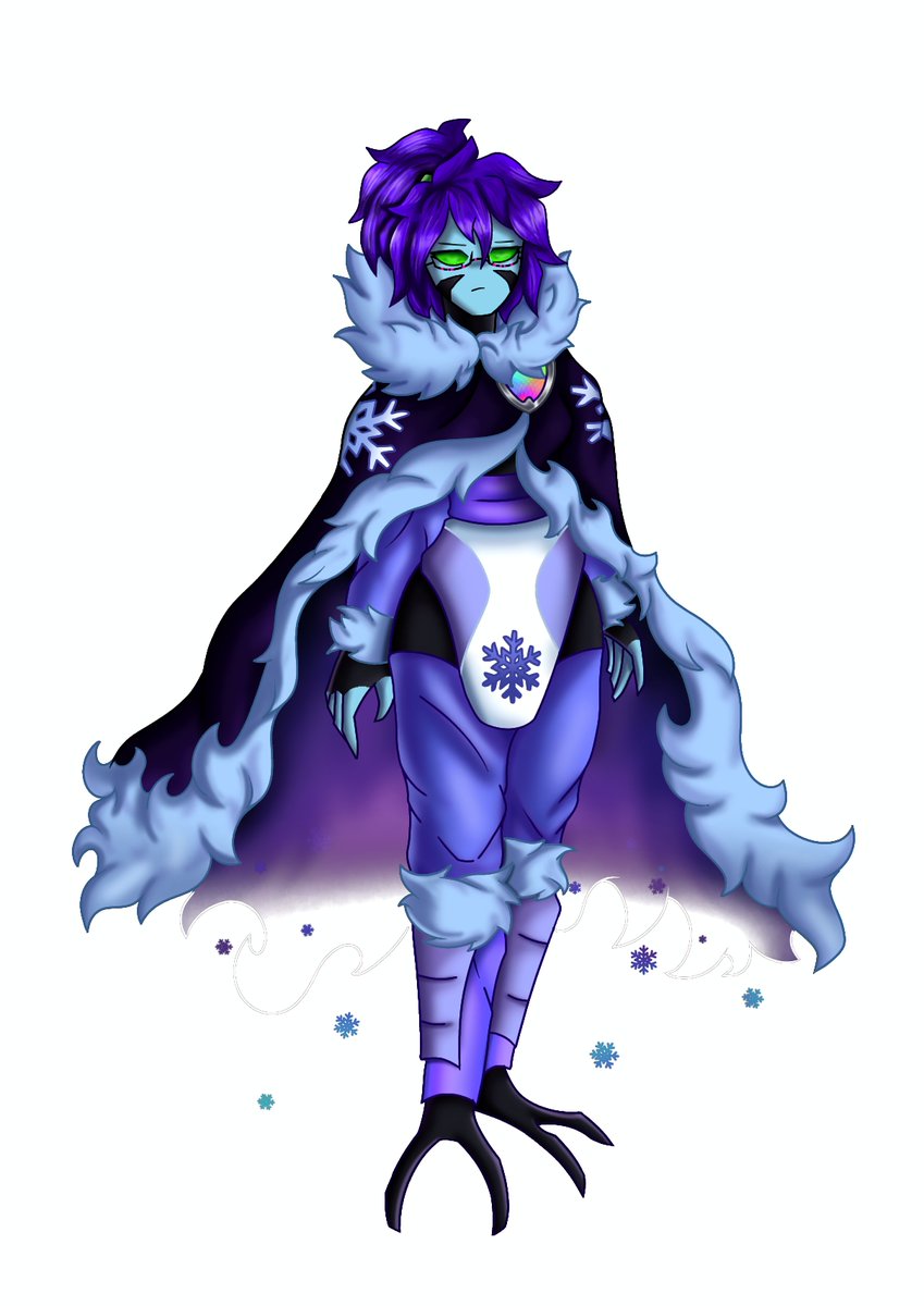 Celtron4's tweet image. This is a recent drawing of another original character from this verse. What do you think? She’s a dimension-traveling sorceress with ice-focused powers, so her design is partly inspired by Necrofriggians. I tried mixing a mage outfit with a cold, eskimo-like vibe.