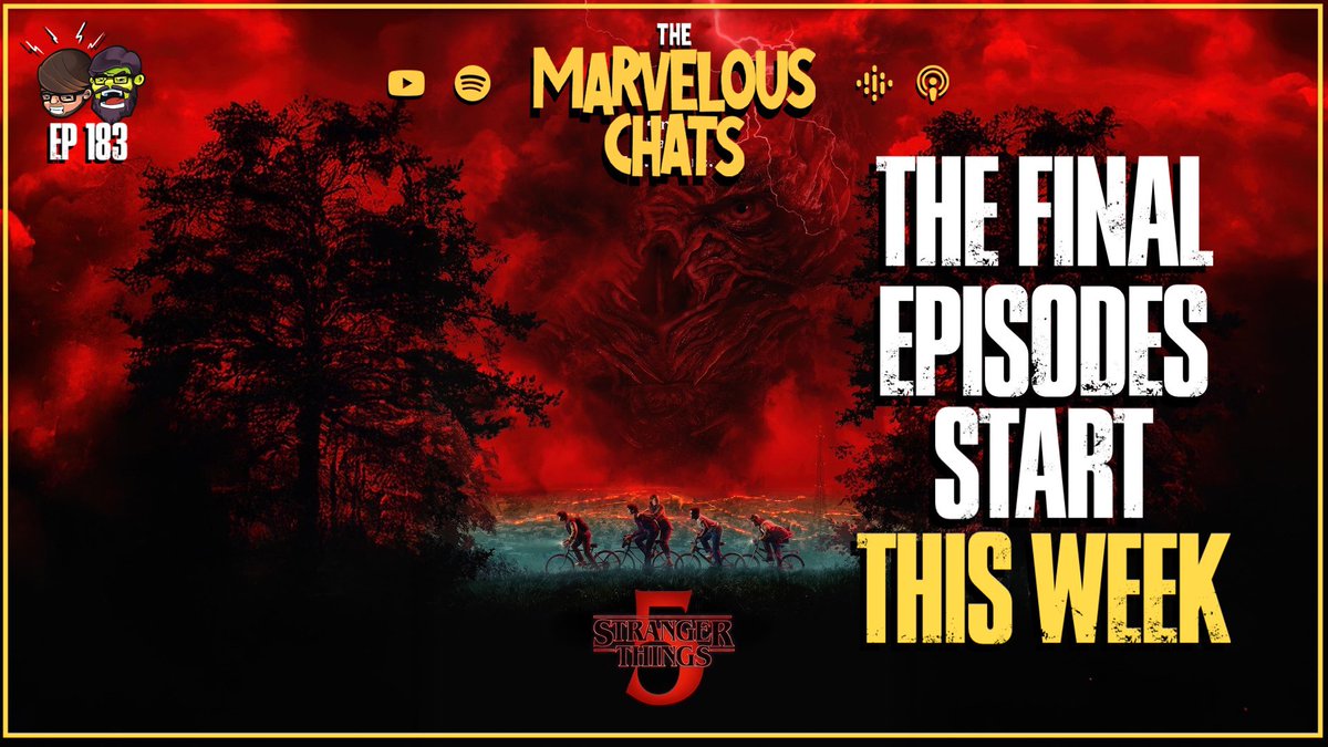 <a href="/MarvelousChats/">Marvelous Chats</a> returns today!! Just in time for the final season of #StrangerThings ! You hyped ? Let’s talk about it and more ! 

Link : youtube.com/live/64vgmgT3w…

#podcast #youtube #rt #WelcomeToDerry #marvel #mcu
