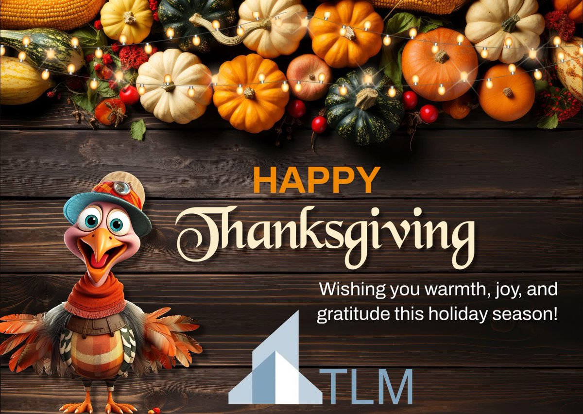 Wishing you a Happy Thanksgiving from TLM Group. Enjoy and give thanks!

#tlmgroup #happythanksgiving #thankful #thanksgiving #datacenter #ownersrepresentative #projectmanagement #engineering #missioncritical #construction