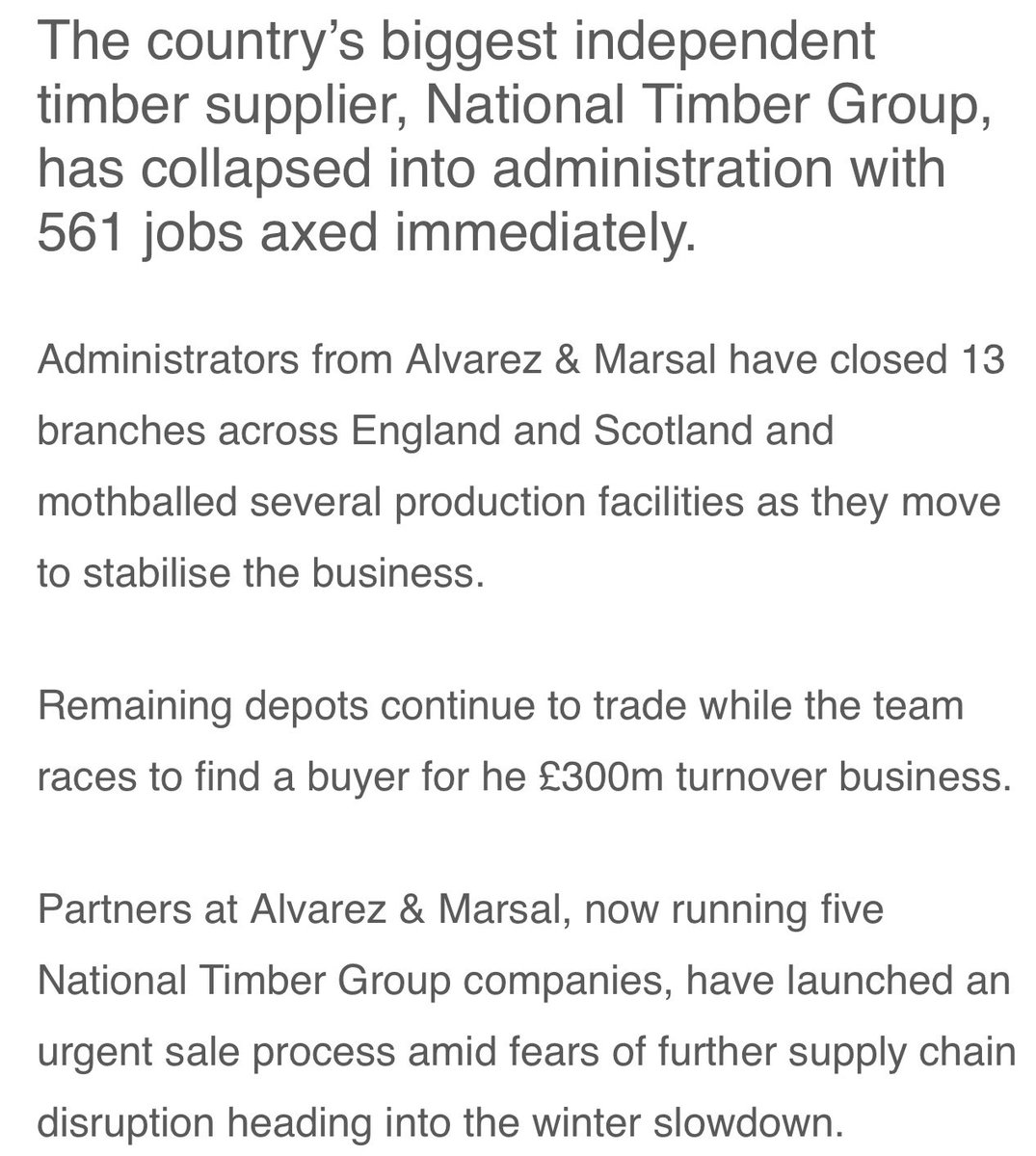 Arnold Laver and others now in administration - this is quite frightening when firms so longstanding in our Industry collapse 👎