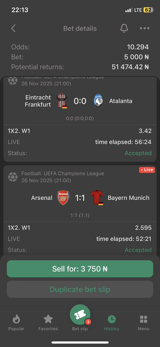 Livebet staked, I trust Arsenal