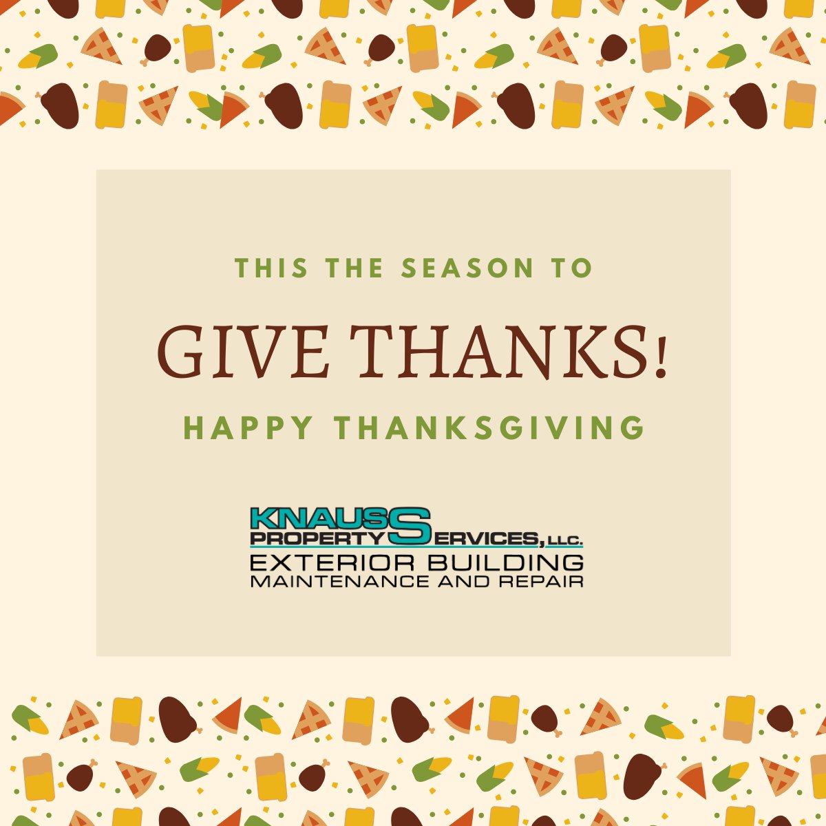 Your1Call's tweet photo. This Thanksgiving, we want to take a moment to express our sincere appreciation to the people who make everything we do possible:

👷‍♂️ Our hardworking employees — your dedication, craftsmanship, and commitment to excellence are the foundation of our success.

🏢 Our valued customers — thank you for trusting us to care for your buildings, protect your investments, and be your "One Call" for all your exterior building needs.

🤝 Our industry friends and vendor partners — we’re grateful to be surrounded by professionals who share our values and vision for high-quality service and results.

From all of us at Knauss Property Services, we wish you a relaxing, safe, and stress-free Thanksgiving filled with good food, great company, and well-earned rest.

Happy Thanksgiving! 🦃

#Thankful #TeamKPS #HappyThanksgiving #CommercialExteriors #PropertyManagement #Weatherproofing #Waterproofing #EIFS #Stucco #MasonryRepair #Caulking #Sealant #Tuckpointing #Indiana #Your1Call