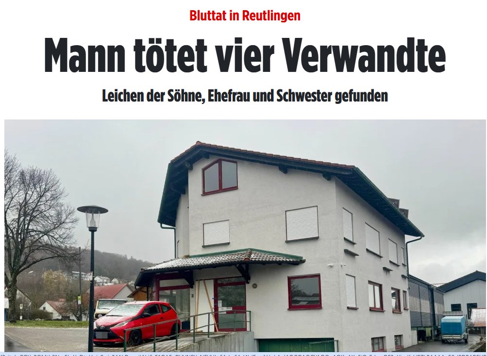 IdeenAkhi's tweet image. Diese grausame Tat wird wohl keine politische Debatte auslösen, denn der Täter war wohl im #Stadtbild nicht auffällig.
#Reutlingen