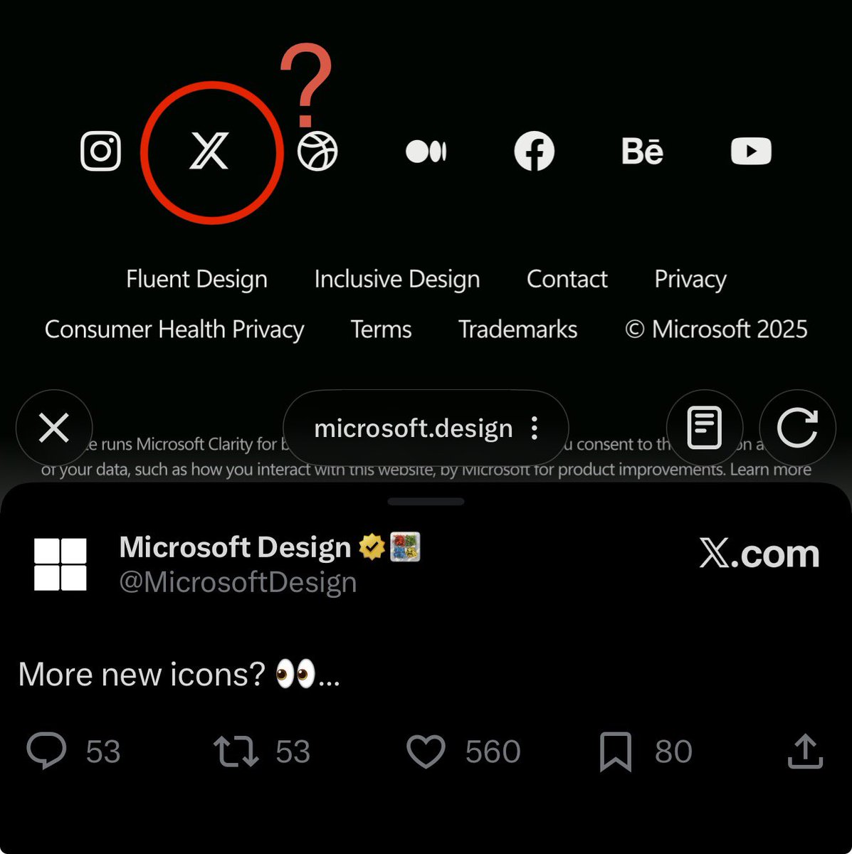 erolvaag's tweet photo. @MicrosoftDesign What’s this in your footer Microsoft? 🙃 https://t.co/wpy0GPCM5B