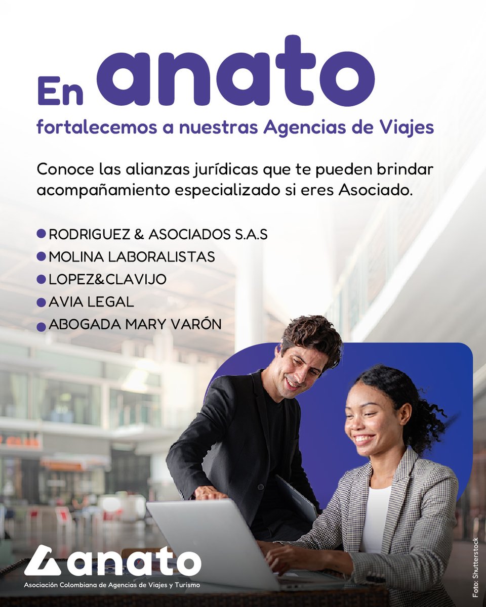 En ANATO creemos que las alianzas contribuyen a la construcción de un futuro mejor. 🤝✨ 

Si perteneces a una #AgenciadeViajes Asociada, aprovecha los beneficios exclusivos que te ayudarán a crecer y avanzar en tu camino profesional. 

👉🏻 ¡Consúltalas en nuestra intranet!