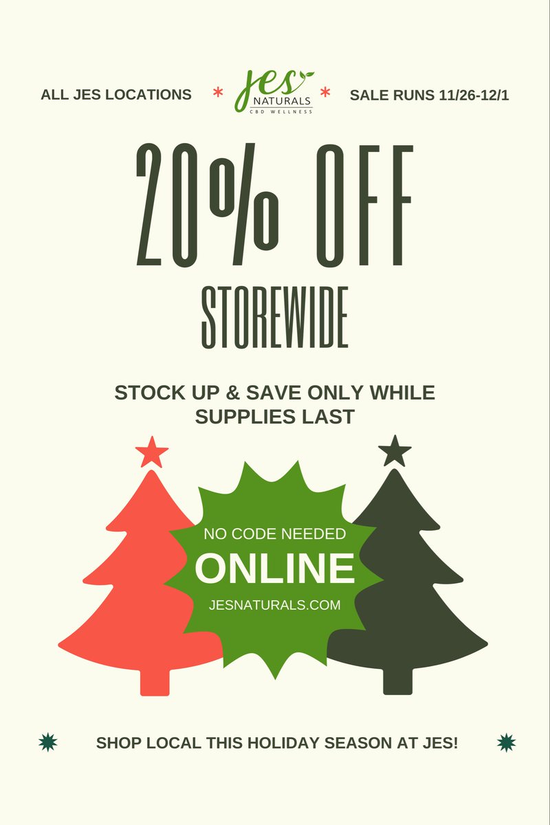 jescbd's tweet photo. Shop our Black Friday sale NOW! 20% off everything — THC gummies, beverages, gifts, CBD products, everything you love, all natural, only at Jes! Ends Monday at MIDNIGHT!

https://t.co/DyrUPMWReW https://t.co/iKQAHdiVjt