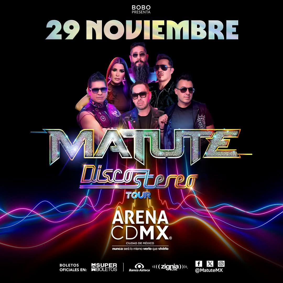 🎉El 12o show de #Matute en @arenacdmx  esta por llegar 🎉

No te pierdas de los ritmos ochenteros que se apoderan nuevamente  este próximo 29 de noviembre en #ArenaCDMX 

🎟 Adquiere ya tus boletos en Superboletos: superboletos.com/landing-evento…