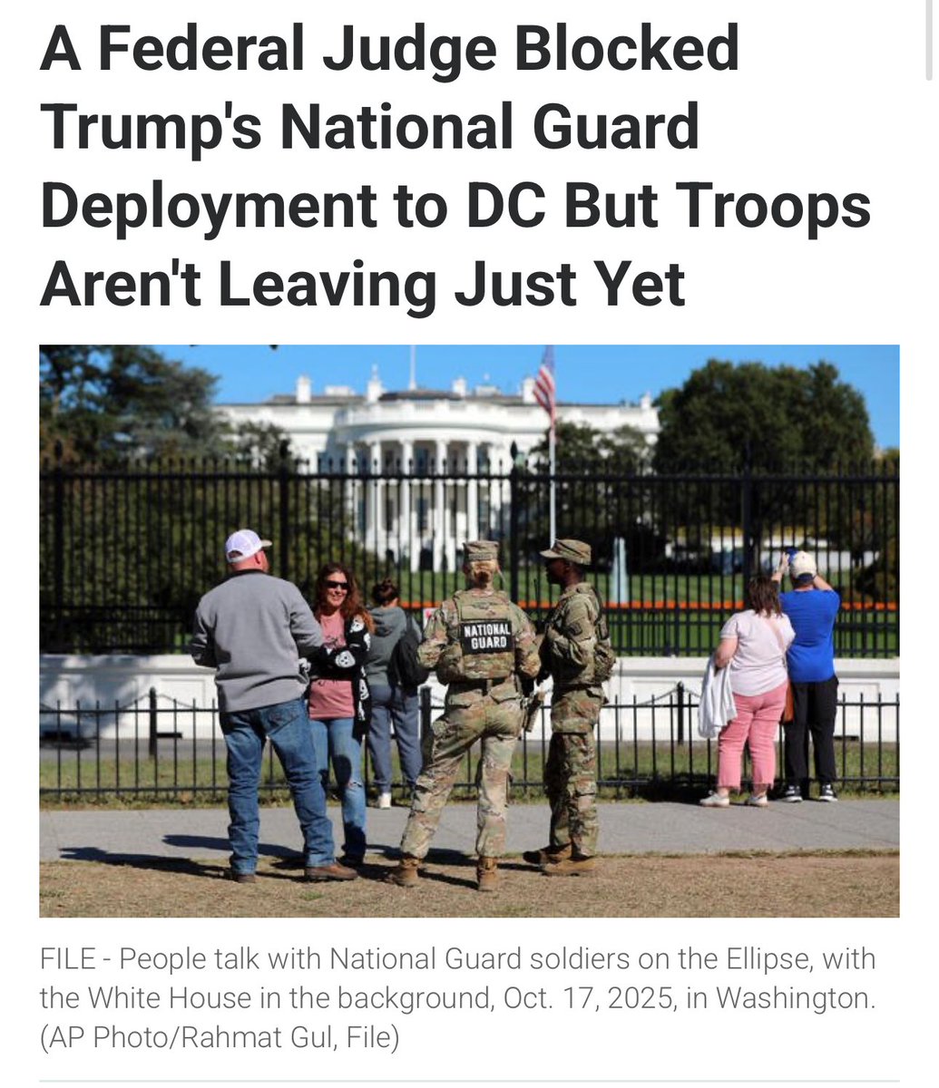 Reminder that Trump ignored court orders to send the National Guard home - resulting in the death of two innocent people.