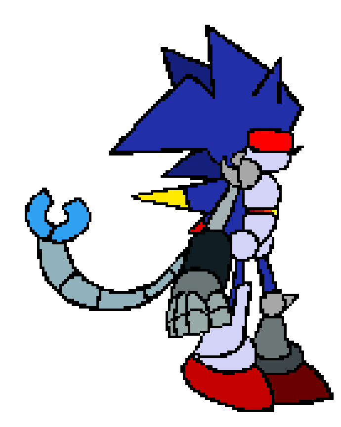 today's art is my favorite poses i've drawn for amalgam mecha
#sonic #mechasonic #pixelart
