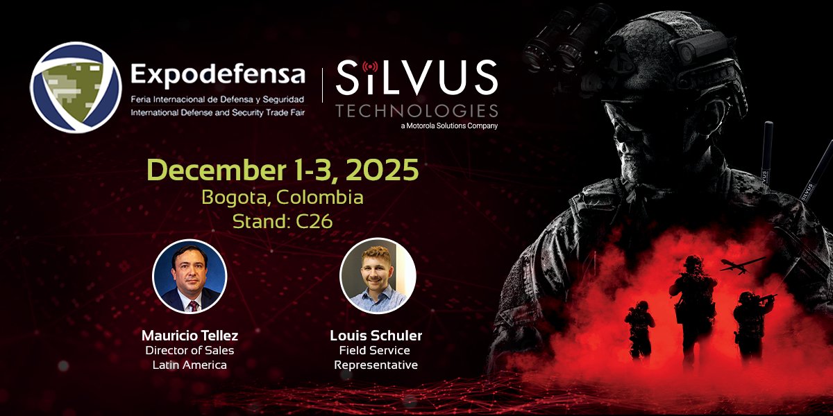 SilvusTech's tweet image. Next week, we’re heading to Expodefensa, the headline event for Security and Defense in Latin America. Connect with our team at Stand C26 to learn how StreamCaster #MANET radios and MN-MIMO waveform deliver unmatched range, throughput, and scalability. 

Together with Spectrum…