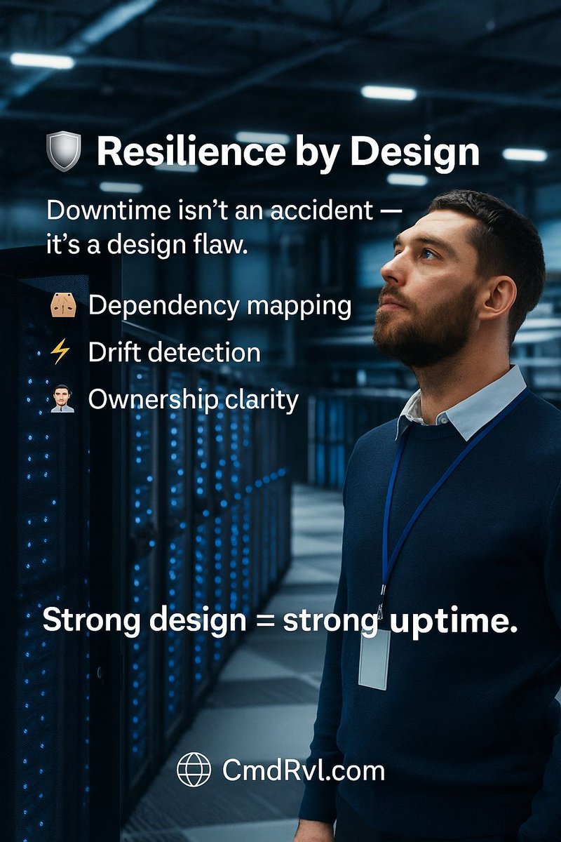 cmdrvl's tweet image. 🛡️ Resilience by Design
Downtime isn’t an accident — it’s a design flaw.
CMD+RVL builds resilience in from the start with:
🧩 Dependency mapping
⚡ Drift detection
👤 Ownership clarity

Strong design = strong uptime.
🌐 CmdRvl.com

#CmdRvl #Resilience #DataOps…