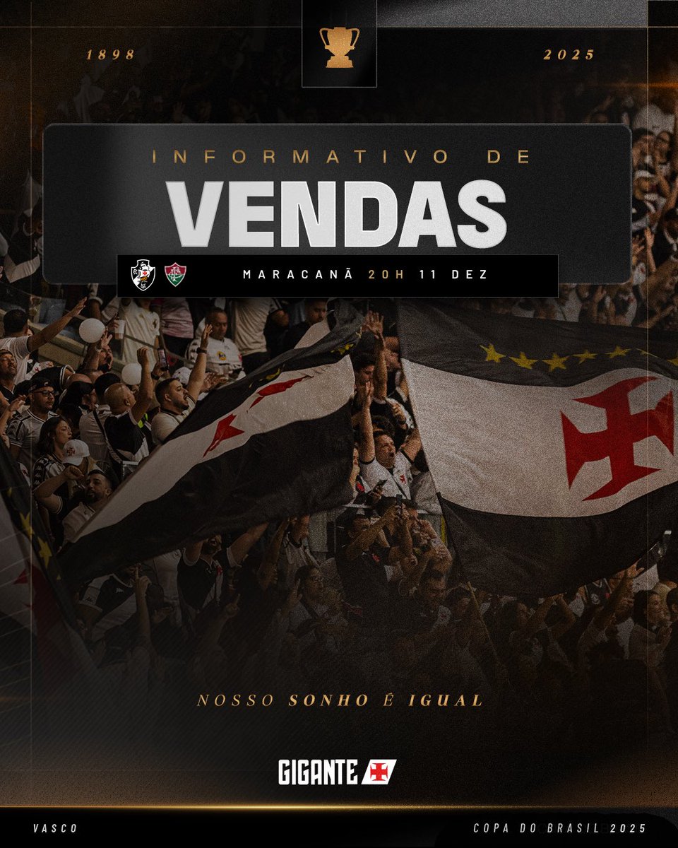 sociogigante's tweet image. Chegou a hora da semifinal da Copa do Brasil! 💢

O duelo contra o Fluminense será no Maracanã, dia 11/12, e os ingressos estarão à venda a partir desta quinta-feira (27), às 10h.

➡️ Aproveite a Black Friday: associe-se e garanta prioridade na compra!

❕Sócio Gigante tem…