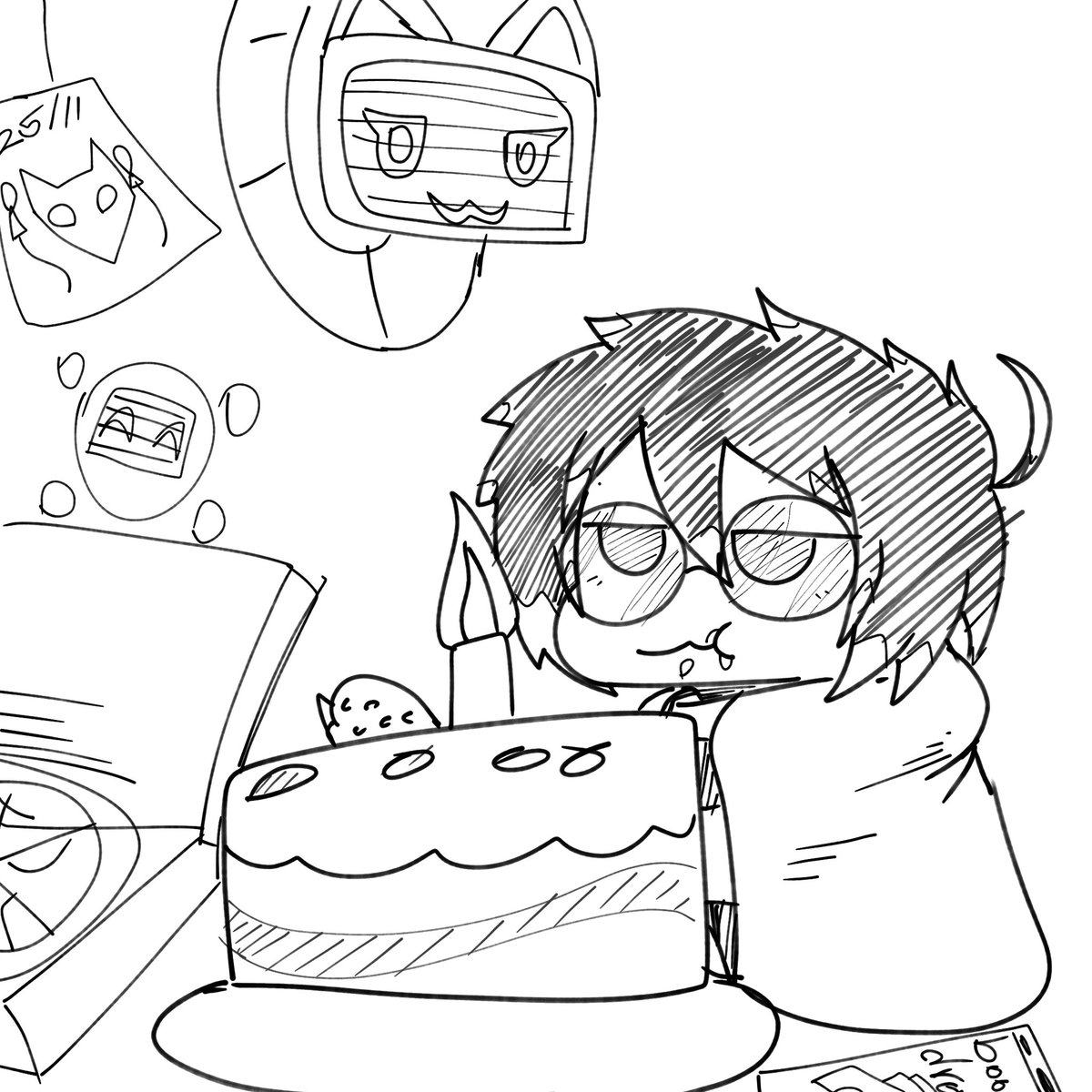 Como sabrán ayer fue mi cumpleaños y me la pasé comiendo pizza,pastel,refresquito y pos con un cuaderno de dibujo a lo cual dudo subir por temas personales pero weno los quiero mucho amigos🫂🦊🩷✨ #art #HappyBirthday