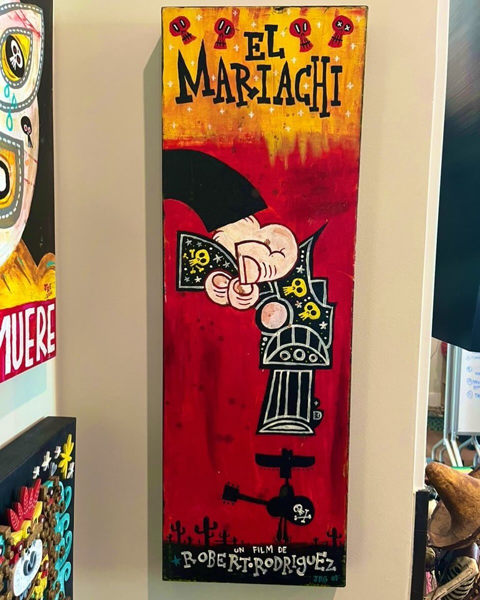 Rodriguez's tweet photo. Epic tribute painting of El Mariachi by @mexopolis circa 2007! https://t.co/QI56Wt23A3