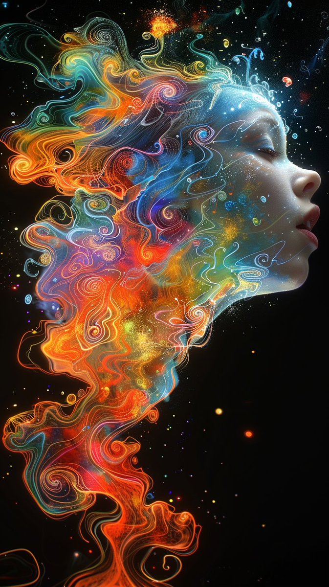 CreativGravity's tweet image. When imagination ignites, the universe listens.
A mind on fire, a soul in motion — creativity flowing like cosmic light.
Halleluja to the colors inside us.