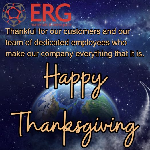 ERGAerospace's tweet photo. Happy Thanksgiving from ERG!  Whether you're spending this long weekend with family, friends, or enjoying some well-deserved rest, we hope your Thanksgiving is filled with connection, gratitude, and joy. https://t.co/sor4c27ifR
